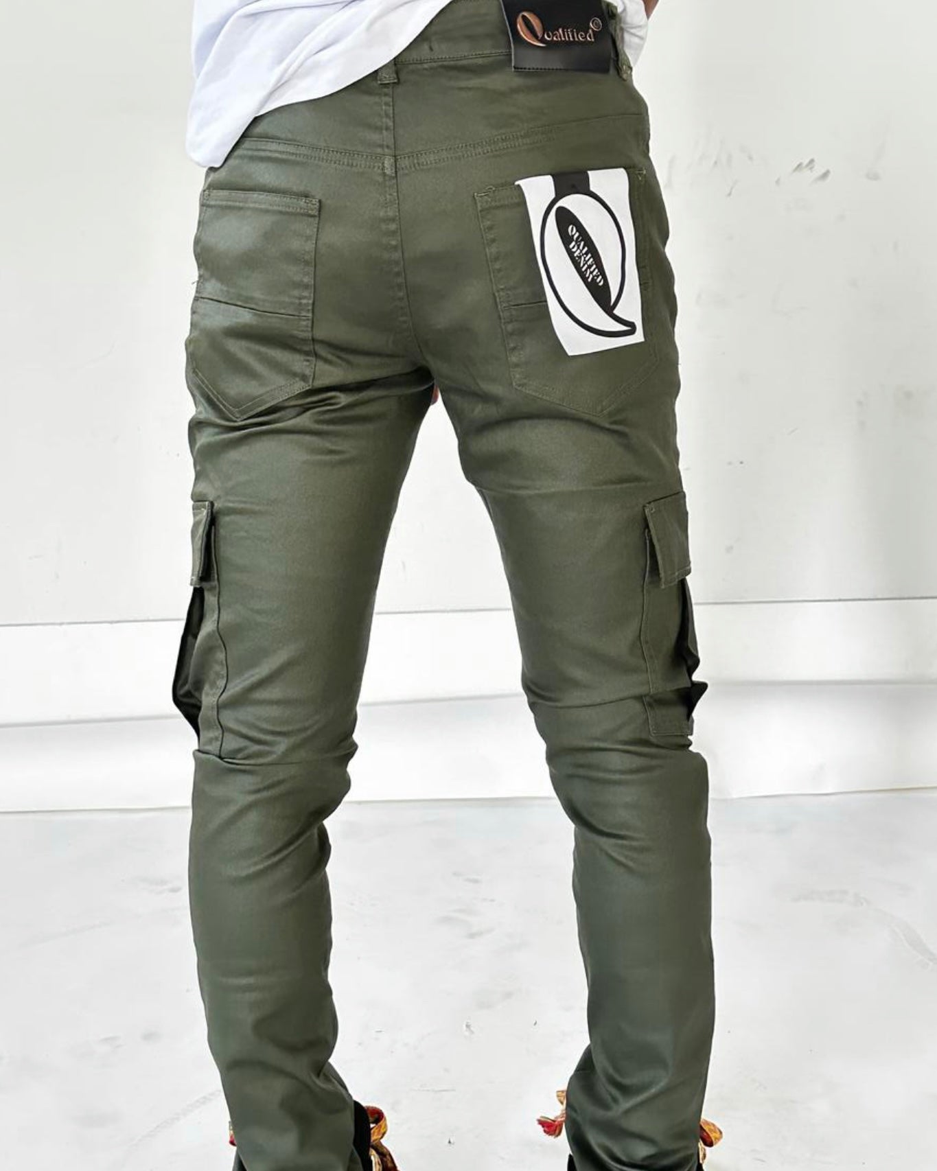 Waxed Denim Cargo Jeans