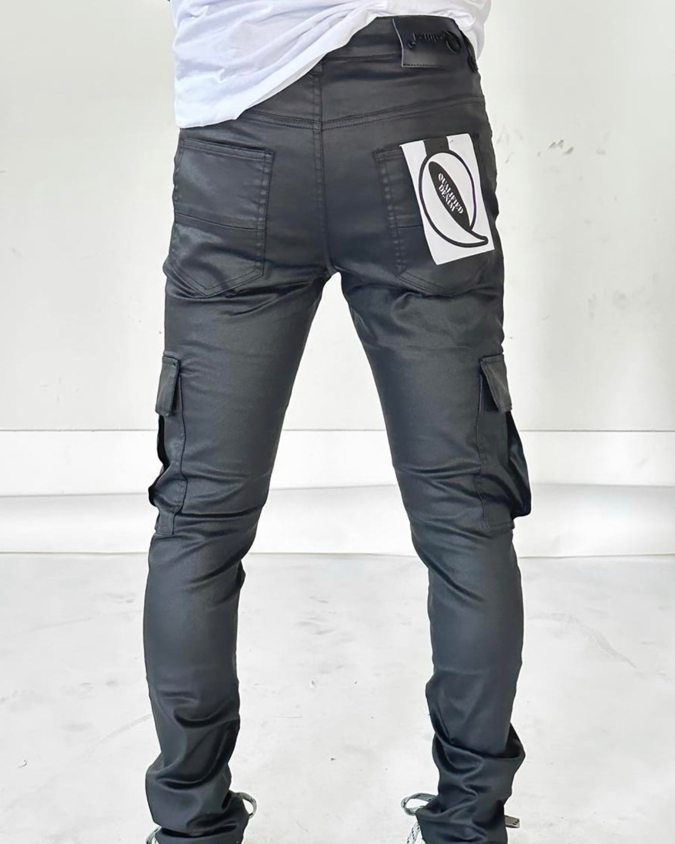 Waxed Denim Cargo Jeans