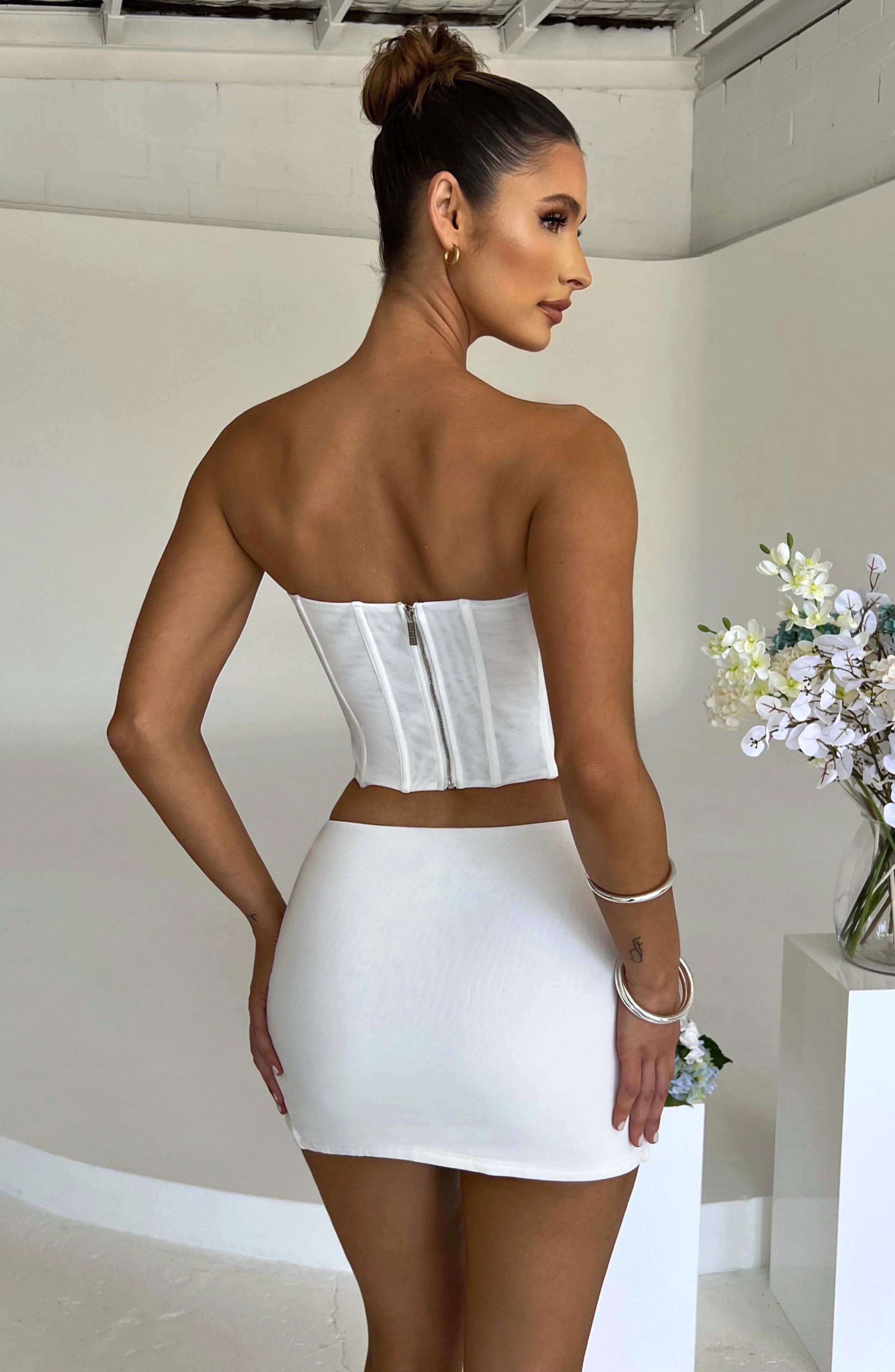 White Alina Mini Skirt