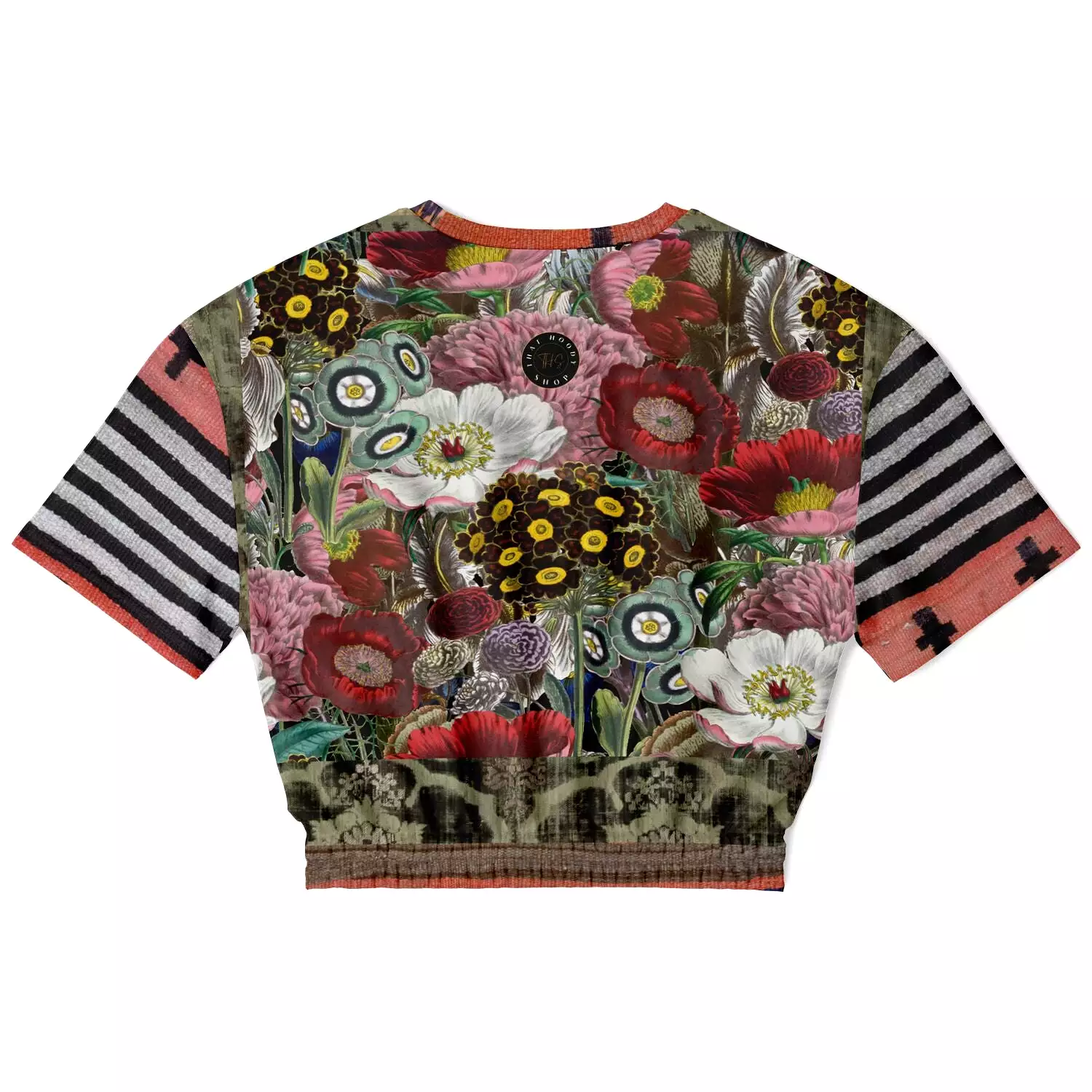 Woodstock Floral Cropped Sweater - Short Sleeve - Eco-Poly