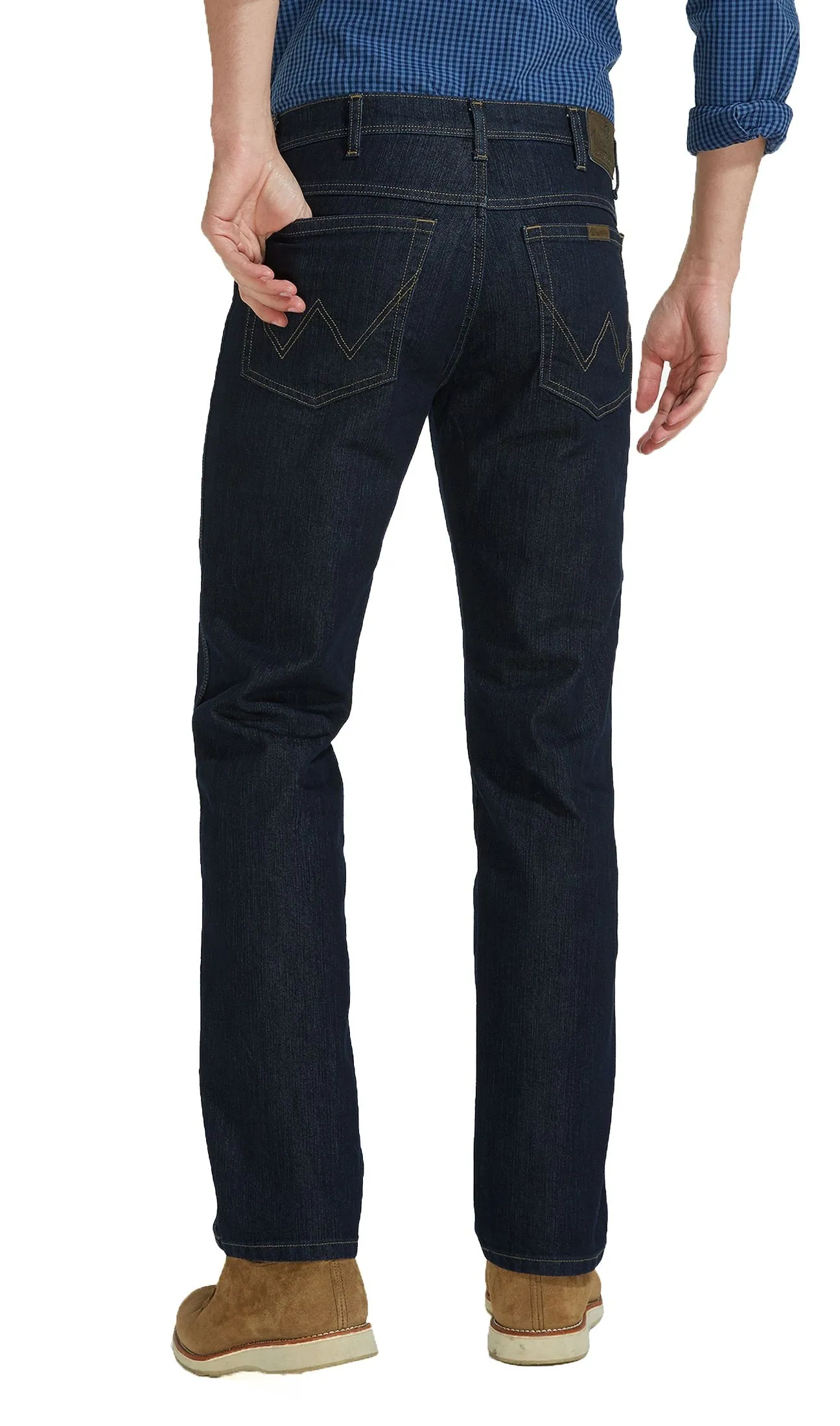 Wrangler Durable Stretch Rinsewash Blue Denim Jeans