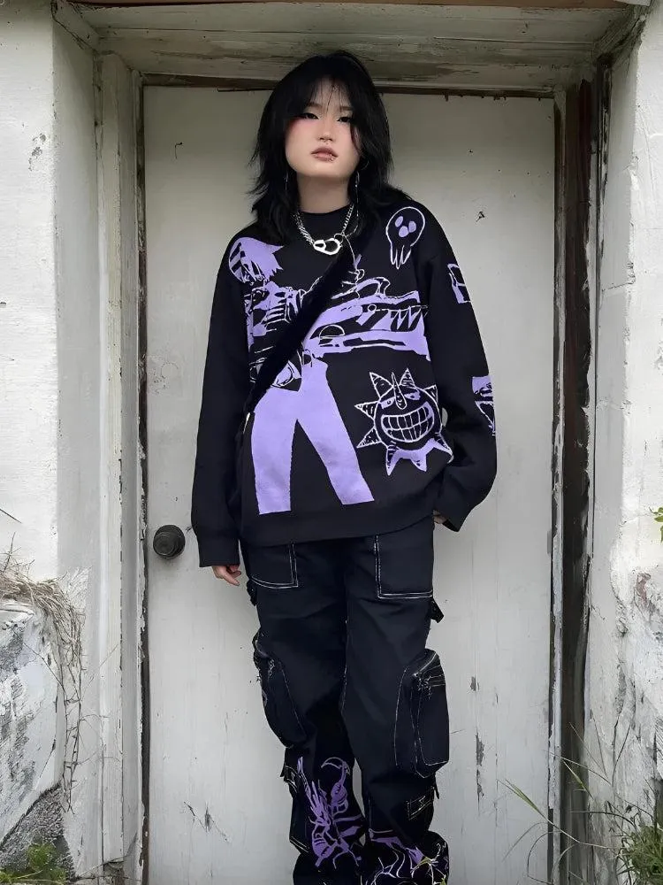 Y2K Anime Sweater Knitted - Shop Now.