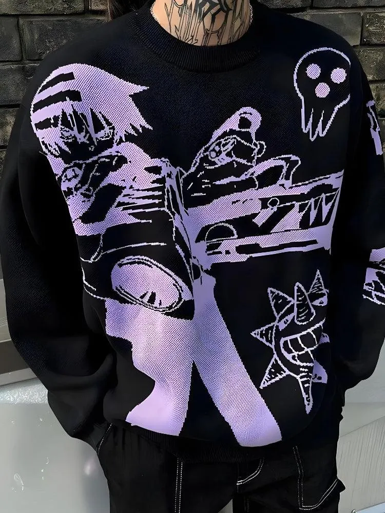 Y2K Anime Sweater Knitted - Shop Now.