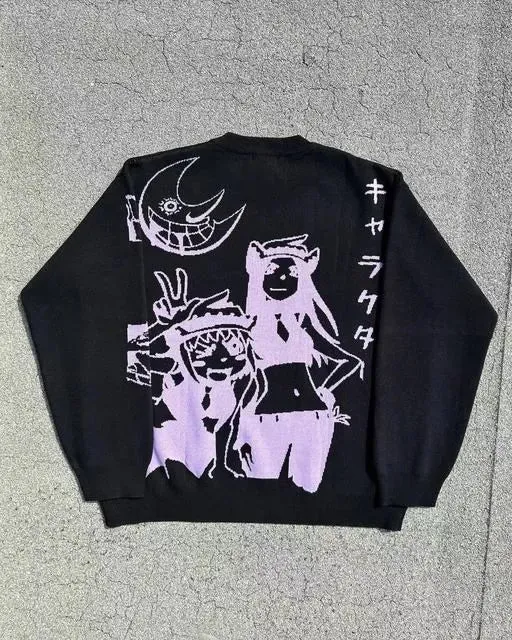 Y2K Anime Sweater Knitted - Shop Now.