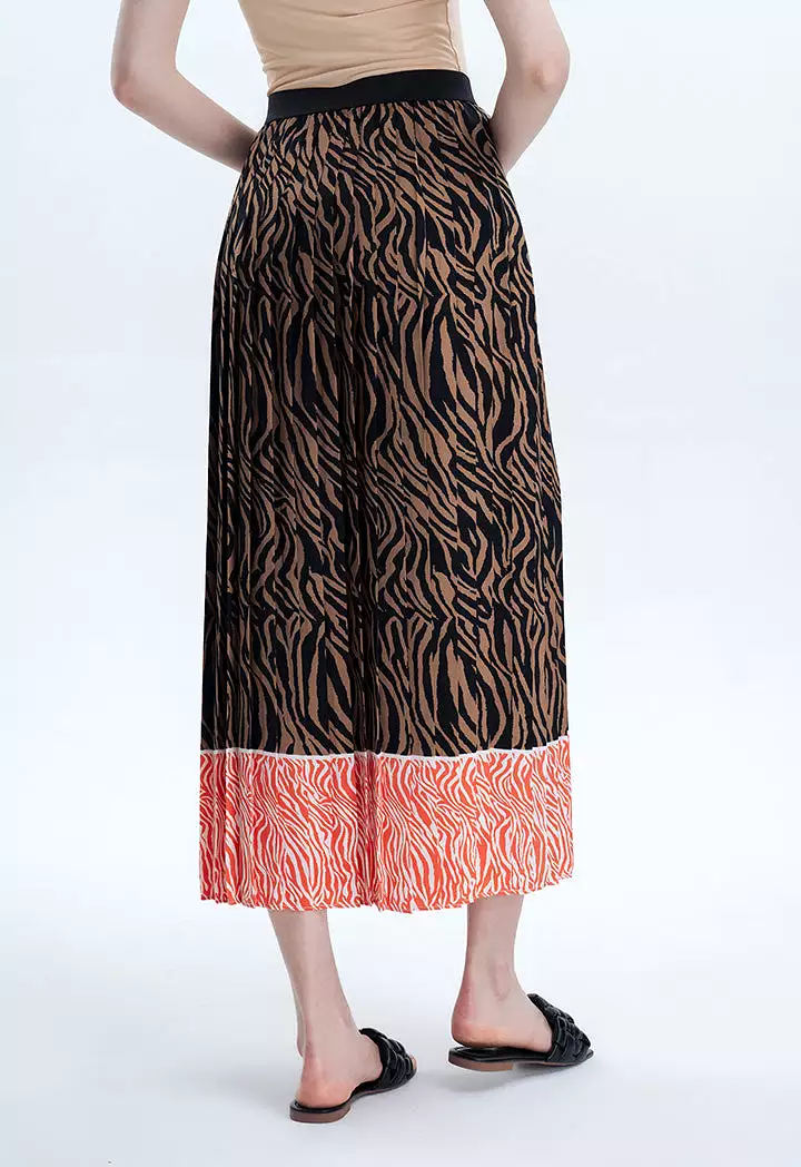 Zebra Print Skirt with Contrasting Hem